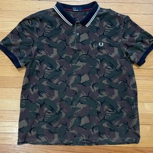 Fred Perry Camo Pique Twin Tipped Polo Shirt XXL